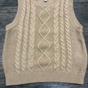 J. Crew Cotton Knit Vest in Tan